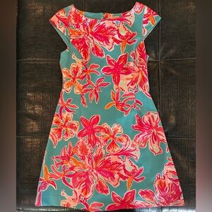 Lily Pulitzer Turquoise Floral Dress - Size Large